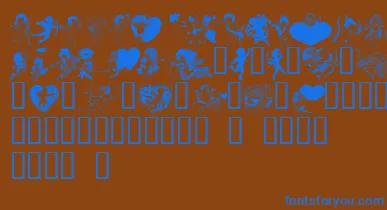 LmCupids font – Blue Fonts On Brown Background
