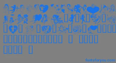 LmCupids font – Blue Fonts On Gray Background