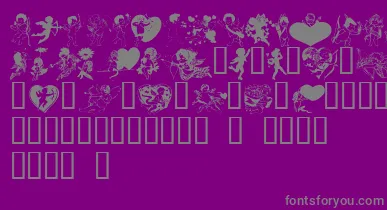 LmCupids font – Gray Fonts On Purple Background