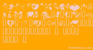 LmCupids font – Pink Fonts On Orange Background
