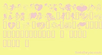 LmCupids font – Pink Fonts On Yellow Background