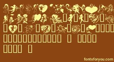 LmCupids font – Yellow Fonts On Brown Background