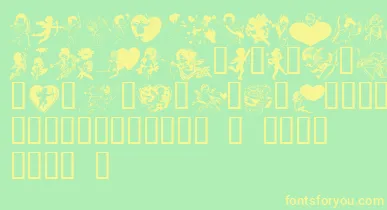 LmCupids font – Yellow Fonts On Green Background