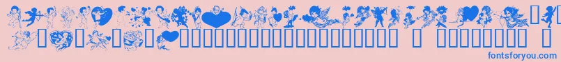 LmCupids Font – Blue Fonts on Pink Background