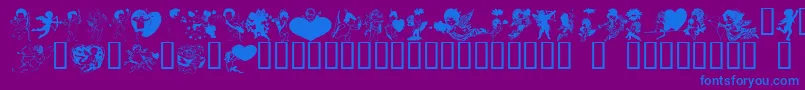 LmCupids Font – Blue Fonts on Purple Background