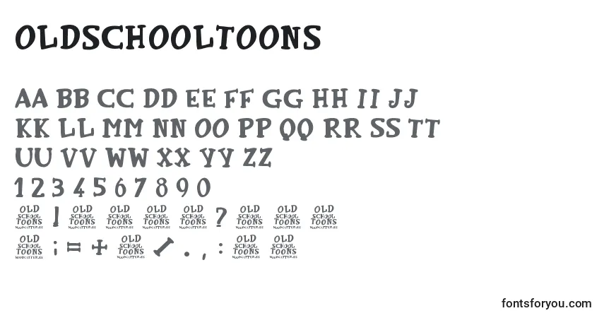 A fonte OldSchoolToons – alfabeto, números, caracteres especiais