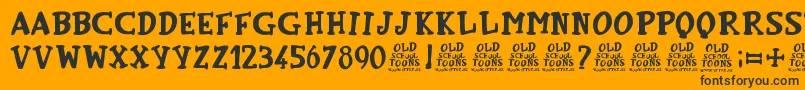 OldSchoolToons Font – Black Fonts on Orange Background