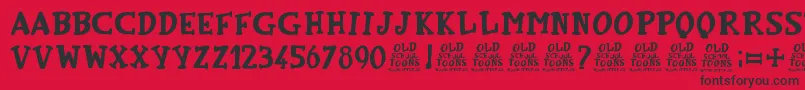 OldSchoolToons Font – Black Fonts on Red Background