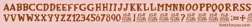 OldSchoolToons Font – Brown Fonts on Pink Background