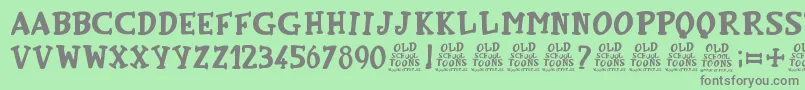 OldSchoolToons-Schriftart – Graue Schriften auf grünem Hintergrund