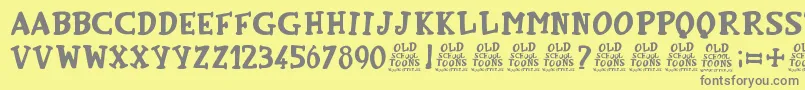 OldSchoolToons-Schriftart – Graue Schriften auf gelbem Hintergrund