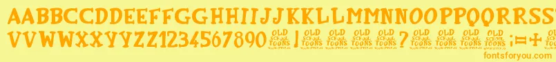 OldSchoolToons Font – Orange Fonts on Yellow Background