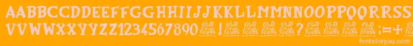 OldSchoolToons Font – Pink Fonts on Orange Background