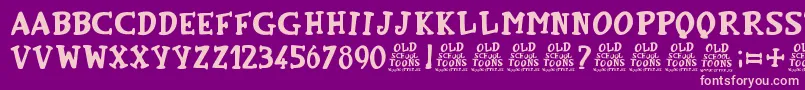 OldSchoolToons Font – Pink Fonts on Purple Background