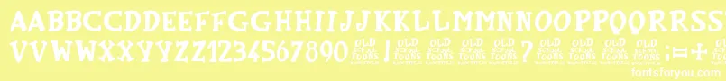 OldSchoolToons Font – White Fonts on Yellow Background