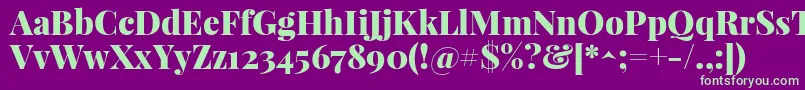 PlayfairdisplayBlack Font – Green Fonts on Purple Background