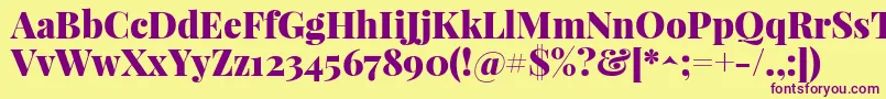 PlayfairdisplayBlack Font – Purple Fonts on Yellow Background