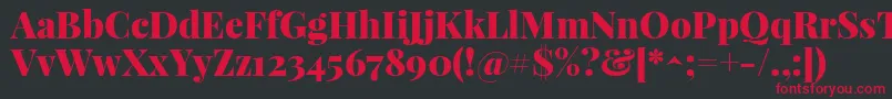 PlayfairdisplayBlack Font – Red Fonts on Black Background