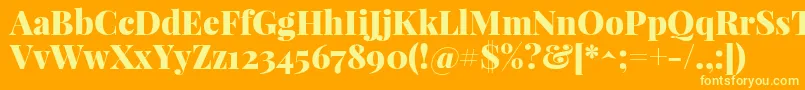 PlayfairdisplayBlack-Schriftart – Gelbe Schriften auf orangefarbenem Hintergrund