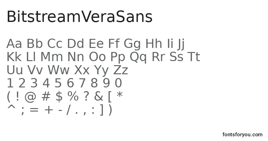 A fonte BitstreamVeraSans – alfabeto, números, caracteres especiais