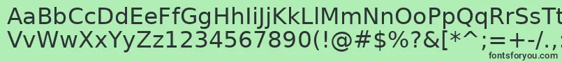 BitstreamVeraSans Font – Black Fonts on Green Background