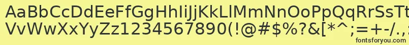 BitstreamVeraSans Font – Black Fonts on Yellow Background