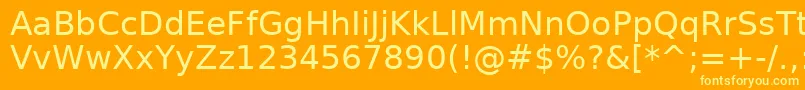 BitstreamVeraSans Font – Yellow Fonts on Orange Background