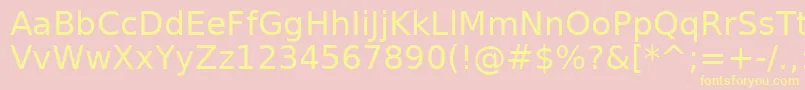 Police BitstreamVeraSans – polices jaunes sur fond rose