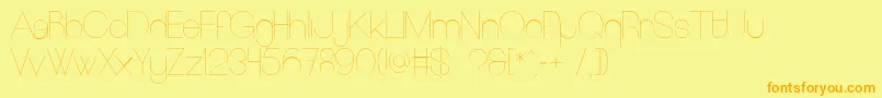 EuropeundergroundLight Font – Orange Fonts on Yellow Background