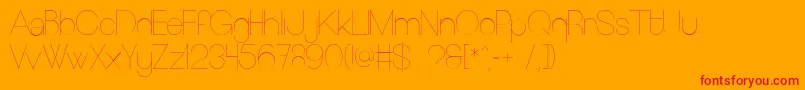 EuropeundergroundLight Font – Red Fonts on Orange Background