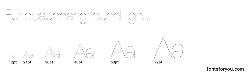 EuropeundergroundLight Font Sizes