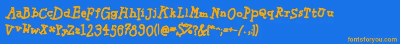 Sketchingslabbold Font – Orange Fonts on Blue Background