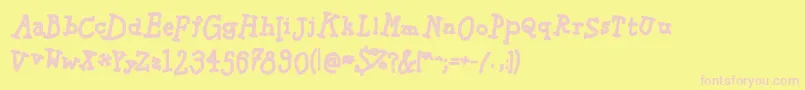 Sketchingslabbold Font – Pink Fonts on Yellow Background