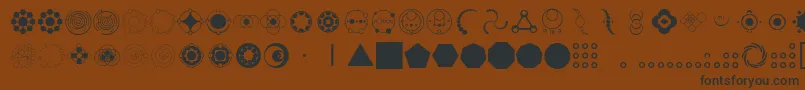 CropCircleDingbats Font – Black Fonts on Brown Background