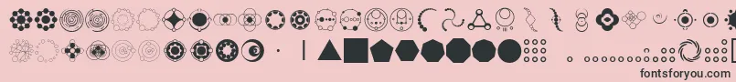 CropCircleDingbats Font – Black Fonts on Pink Background