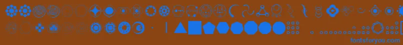 CropCircleDingbats Font – Blue Fonts on Brown Background