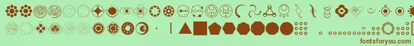 CropCircleDingbats Font – Brown Fonts on Green Background