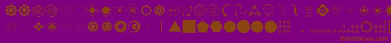 CropCircleDingbats-Schriftart – Braune Schriften auf violettem Hintergrund