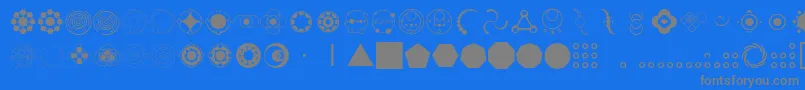 CropCircleDingbats Font – Gray Fonts on Blue Background