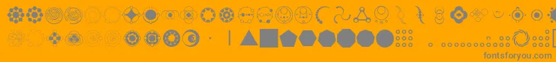 CropCircleDingbats-Schriftart – Graue Schriften auf orangefarbenem Hintergrund