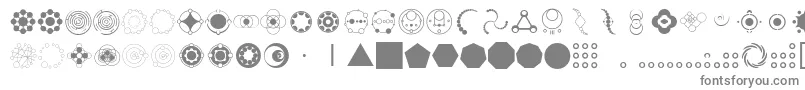 CropCircleDingbats Font – Gray Fonts on White Background