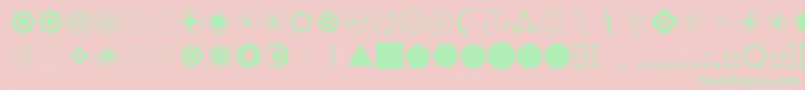 CropCircleDingbats Font – Green Fonts on Pink Background