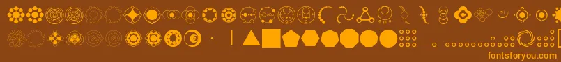 CropCircleDingbats Font – Orange Fonts on Brown Background