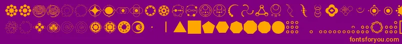CropCircleDingbats Font – Orange Fonts on Purple Background