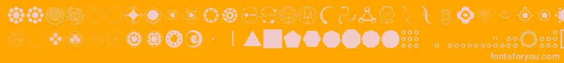 CropCircleDingbats Font – Pink Fonts on Orange Background