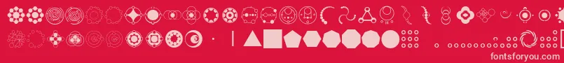 CropCircleDingbats Font – Pink Fonts on Red Background