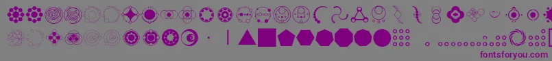 CropCircleDingbats Font – Purple Fonts on Gray Background