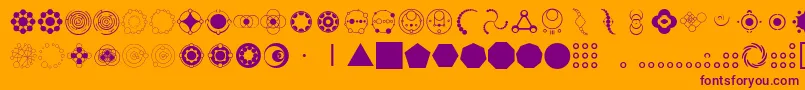 CropCircleDingbats Font – Purple Fonts on Orange Background