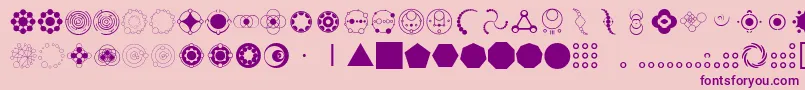 CropCircleDingbats Font – Purple Fonts on Pink Background