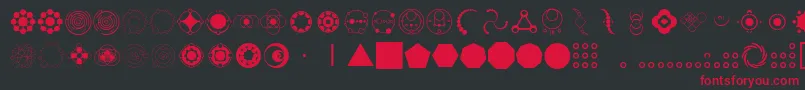 Fonte CropCircleDingbats – fontes vermelhas em um fundo preto